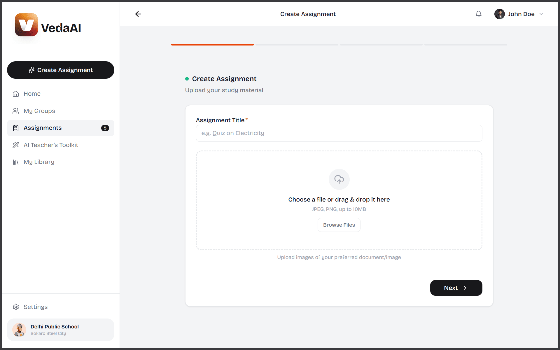 VedaAI – AI Assessment Creator (Technical Assignment Project) - 3