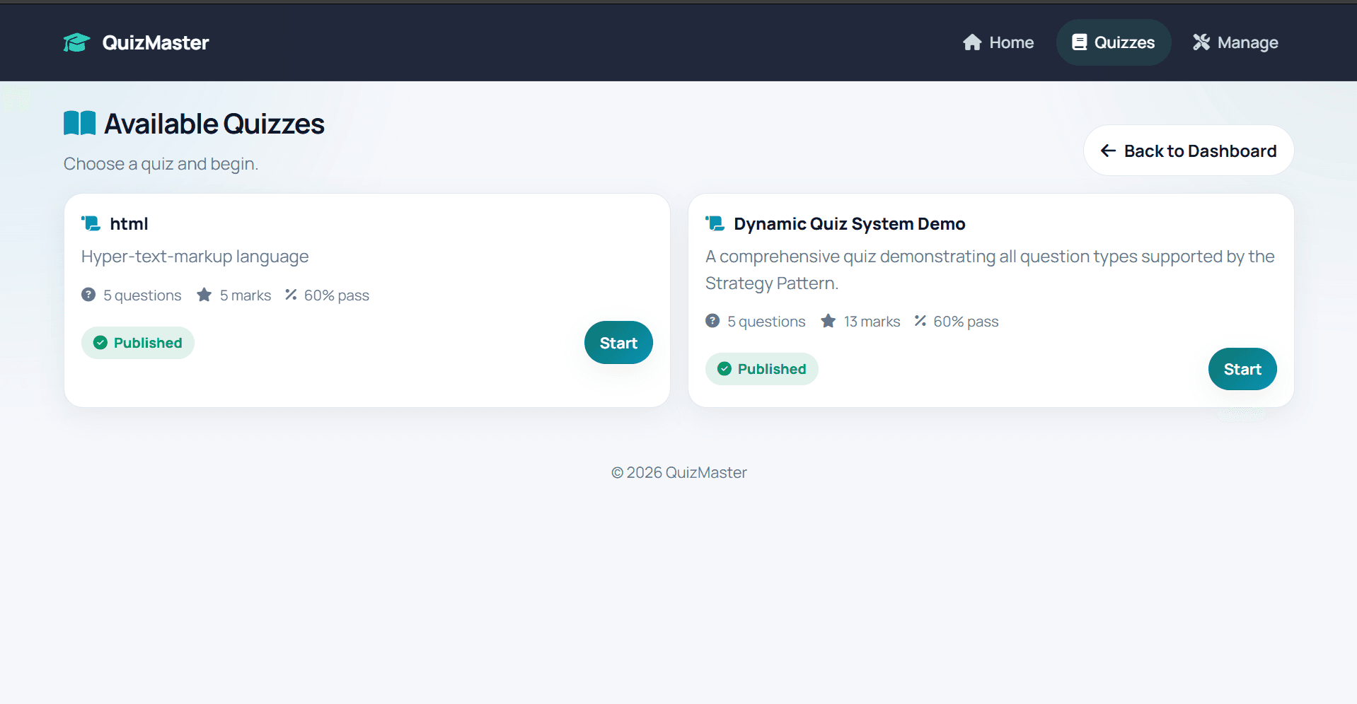 Dynamic Quiz System - 2