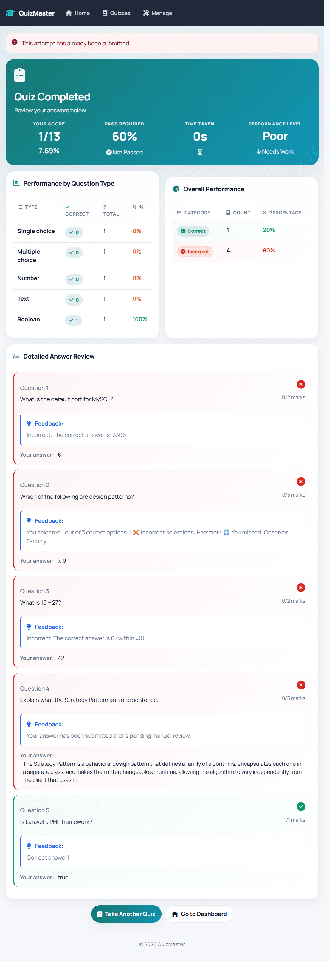 Dynamic Quiz System - 3